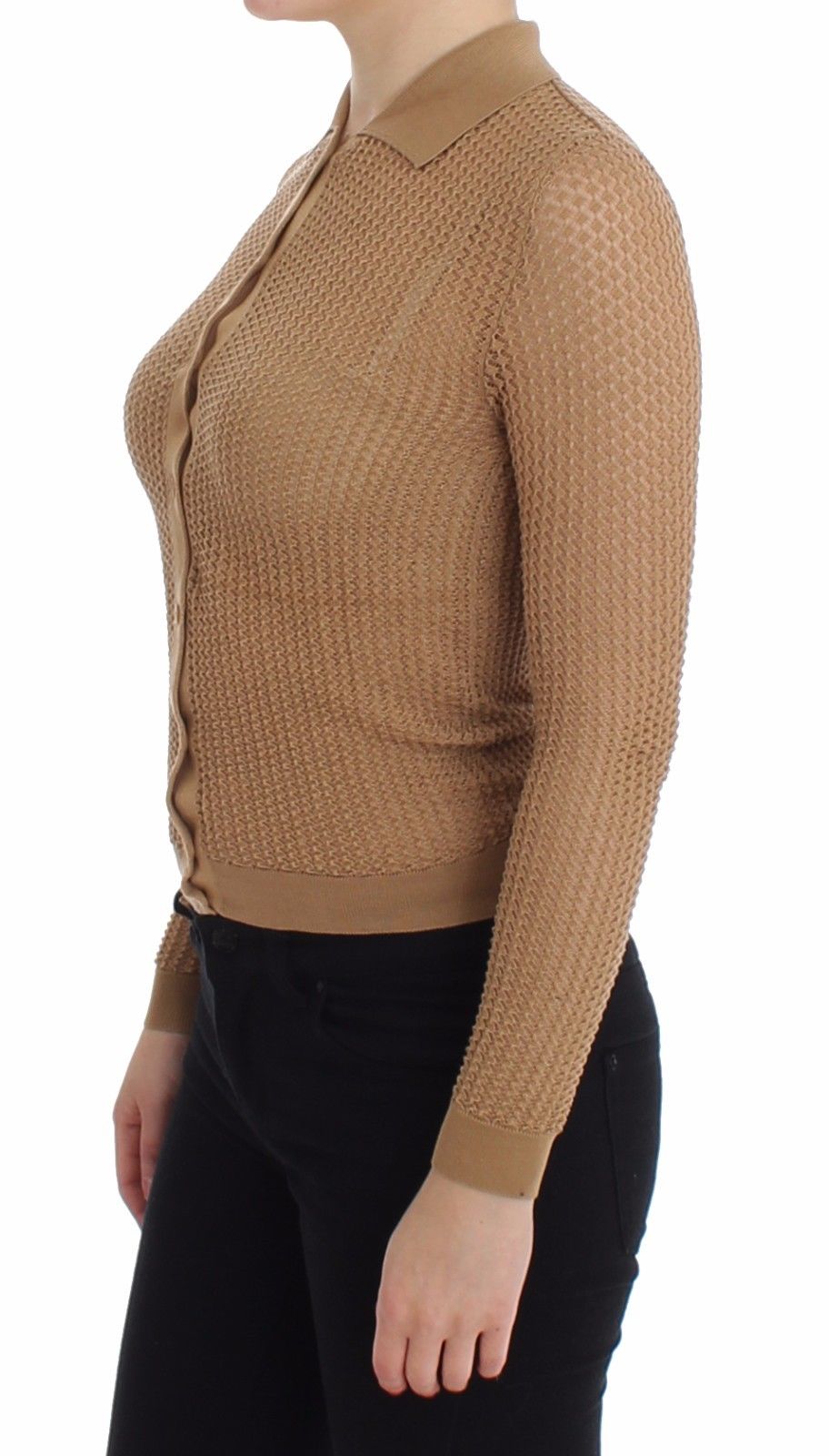 Beige Knitted Cotton Polo Cardigan Sweater - coffeewithmee2Dolce & GabbanaP0790S