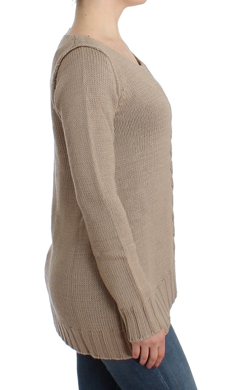 Beige knitted wool sweater - coffeewithmee2CavalliP0548S