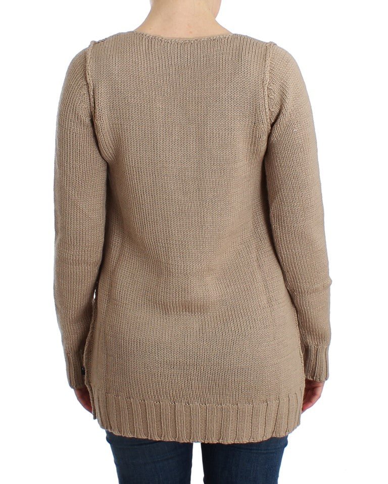 Beige knitted wool sweater - coffeewithmee2CavalliP0548S