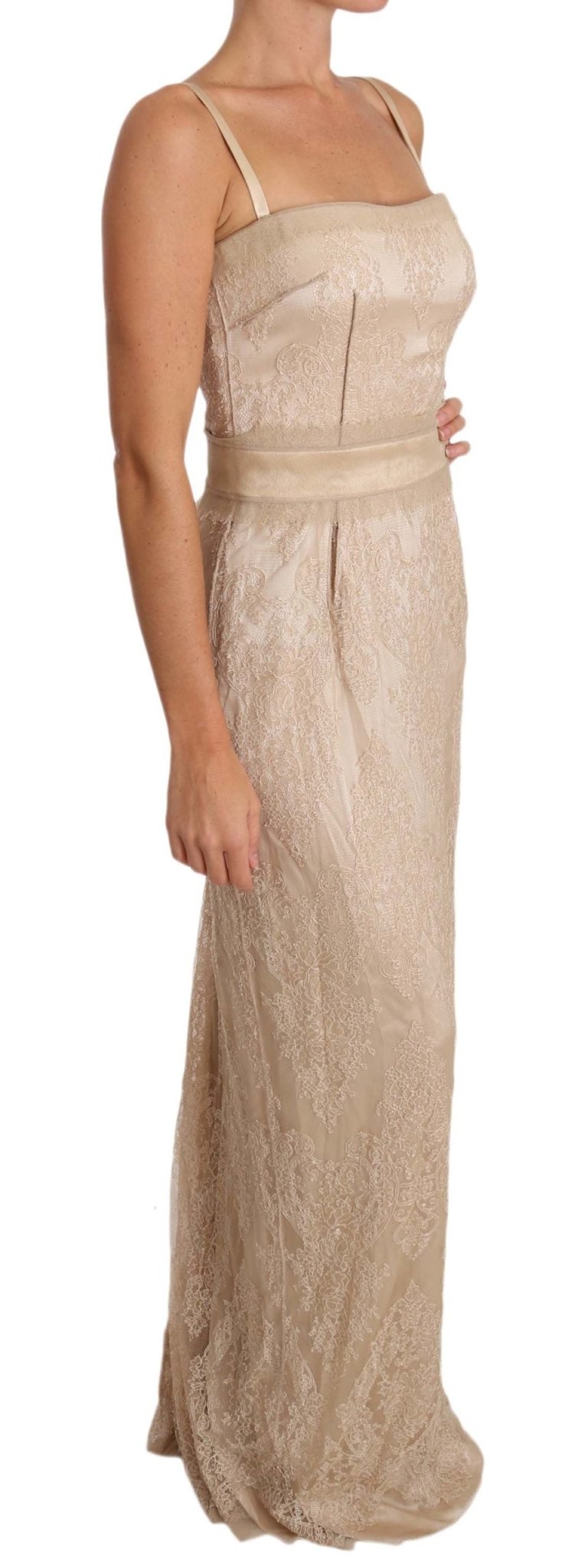Beige Lace Spaghetti Strap Sheath Dress - coffeewithmee2Dolce & GabbanaP2330S