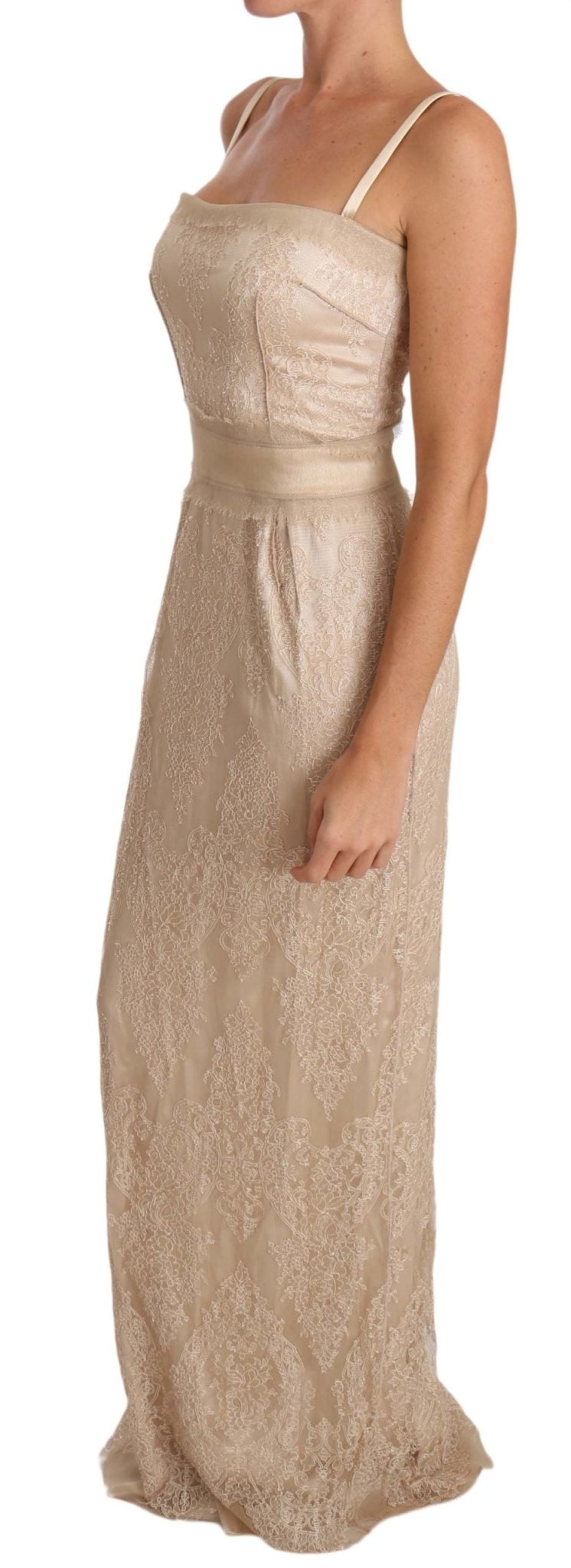 Beige Lace Spaghetti Strap Sheath Dress - coffeewithmee2Dolce & GabbanaP2330S