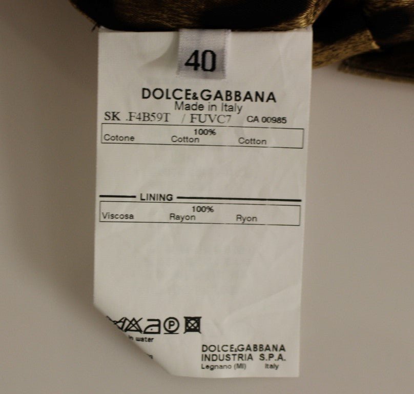 Beige Leopard Corduroy Long Skirt - coffeewithmee2Dolce & GabbanaP1277S