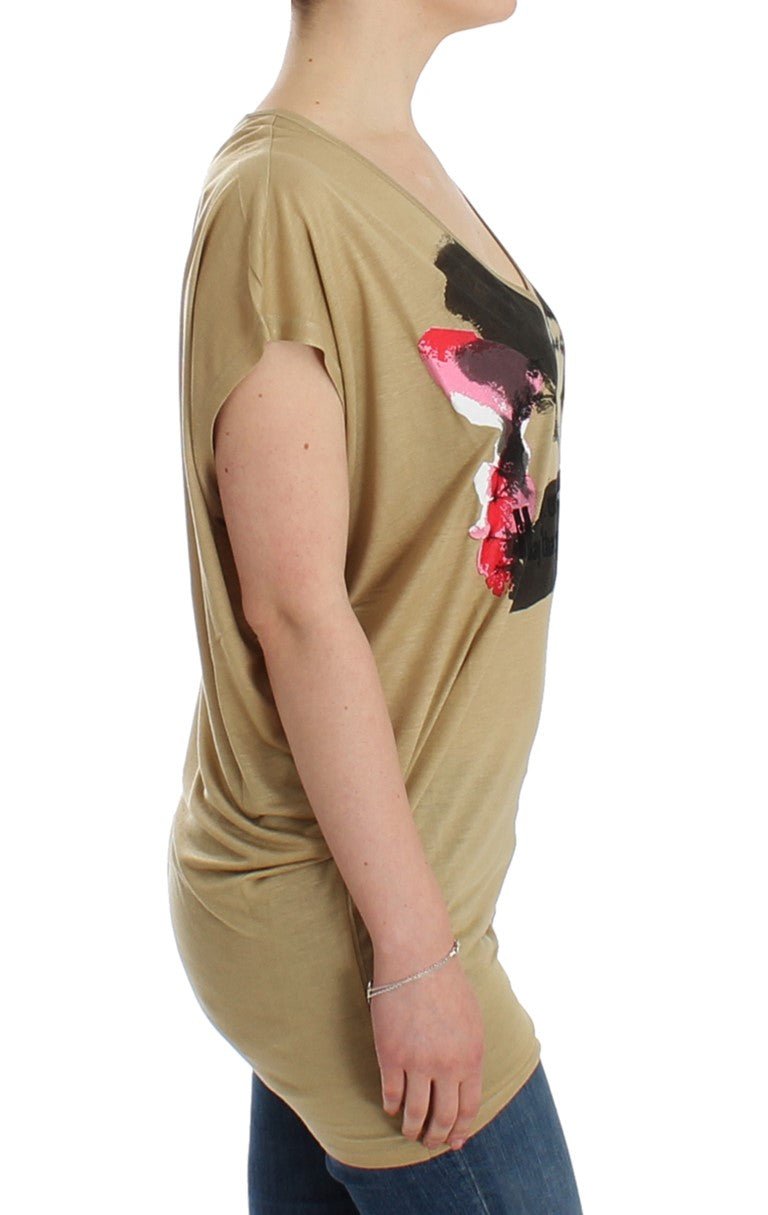 Beige motive print t-shirt - coffeewithmee2Costume NationalP0686S