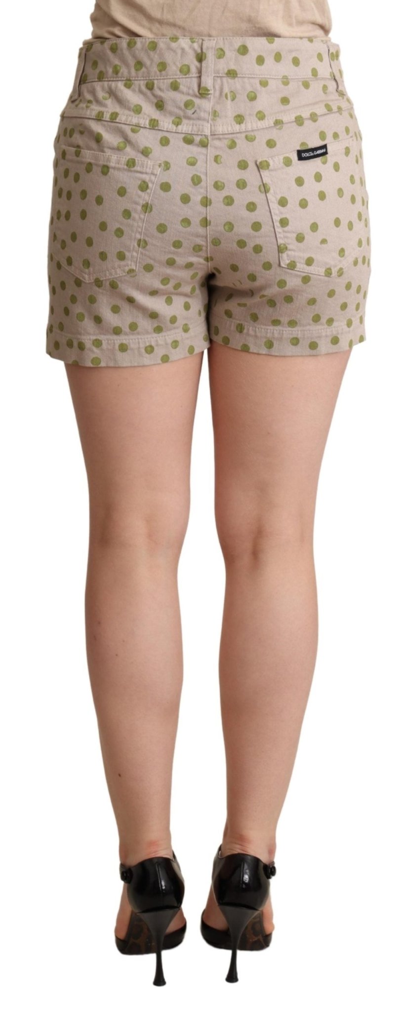 Beige Polka Dots Denim Cotton Stretch Shorts - coffeewithmee2Dolce & GabbanaP4995S