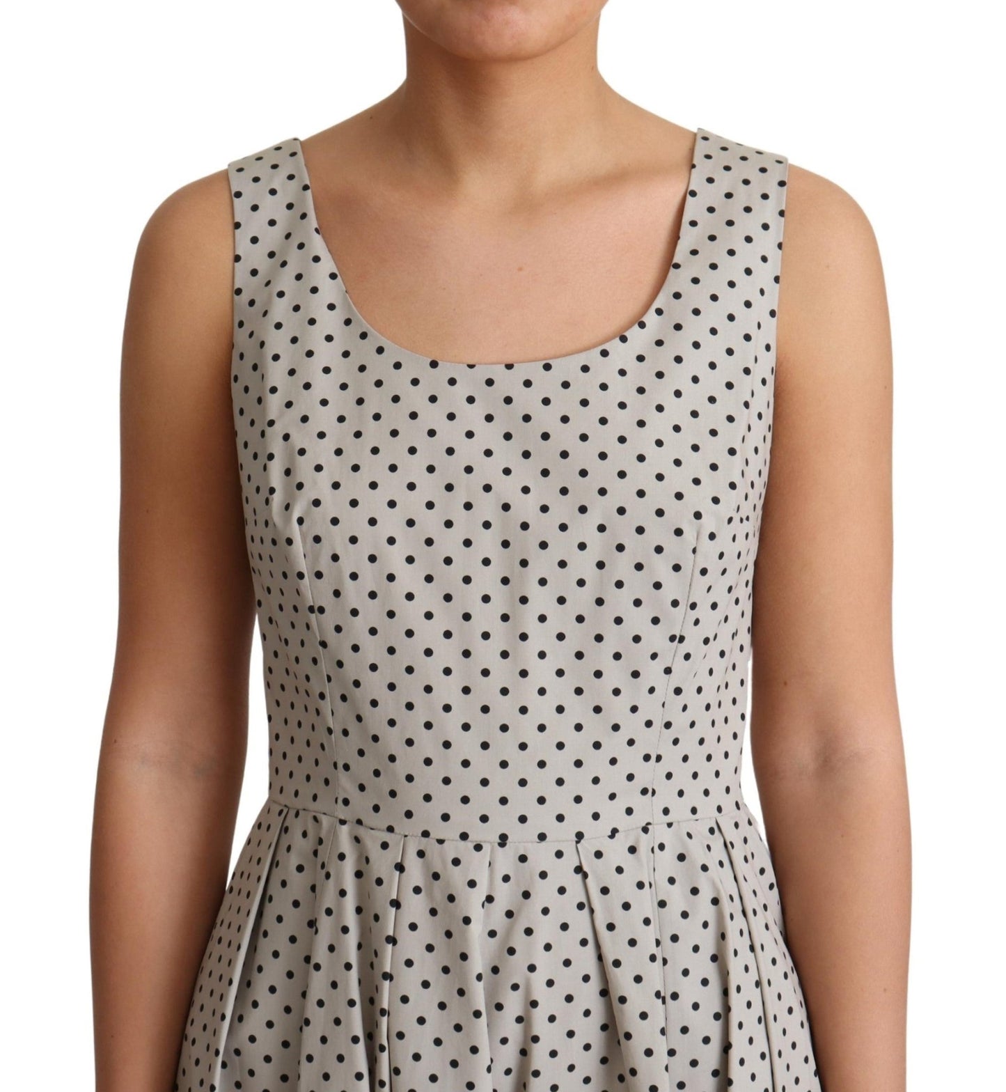 Beige Polka Dotted Cotton A-Line Dress - coffeewithmee2Dolce & GabbanaP4207S