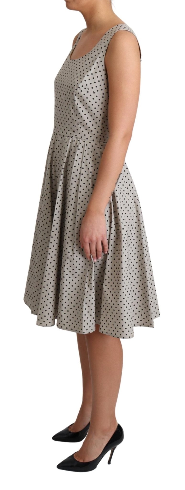 Beige Polka Dotted Cotton A-Line Dress - coffeewithmee2Dolce & GabbanaP4207S