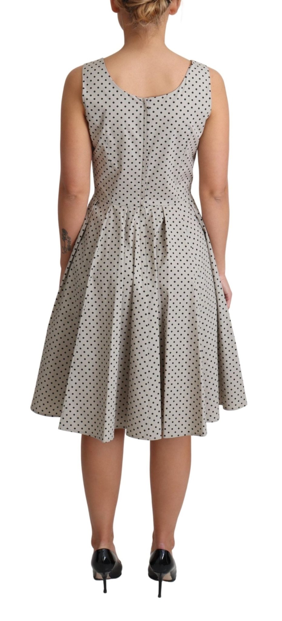 Beige Polka Dotted Cotton A-Line Dress - coffeewithmee2Dolce & GabbanaP4207S