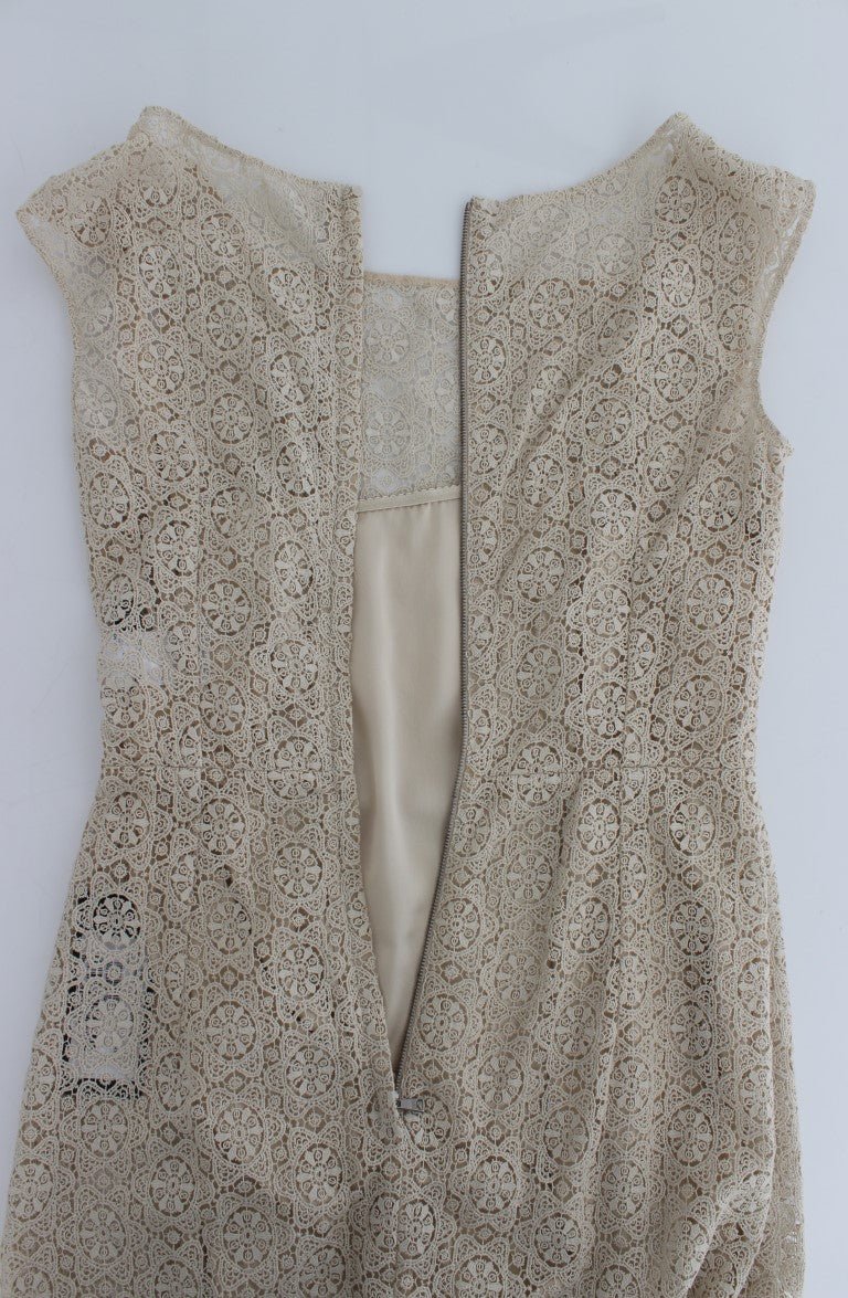 Beige Ricamo Cutout Cotton Sheath Dress - coffeewithmee2Dolce & GabbanaP1018S