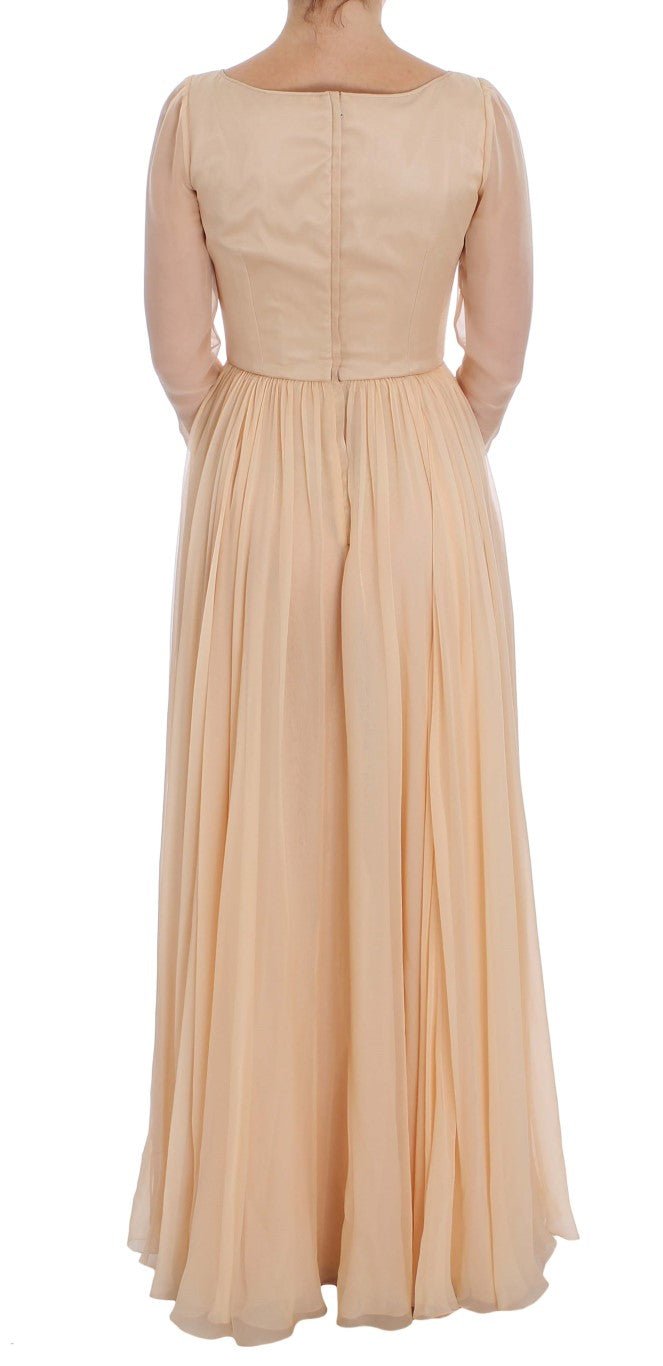 Beige Silk Ball Gown Full Length Dress - coffeewithmee2Dolce & GabbanaP1034S