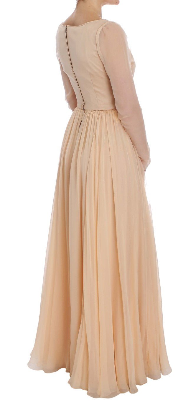 Beige Silk Ball Gown Full Length Dress - coffeewithmee2Dolce & GabbanaP1034S
