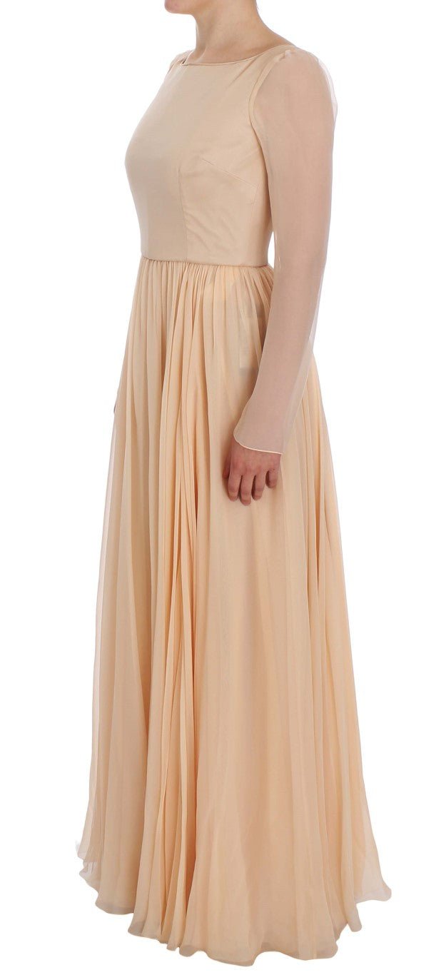 Beige Silk Ball Gown Full Length Dress - coffeewithmee2Dolce & GabbanaP1034S