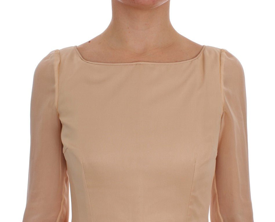 Beige Silk Ball Gown Full Length Dress - coffeewithmee2Dolce & GabbanaP1034S