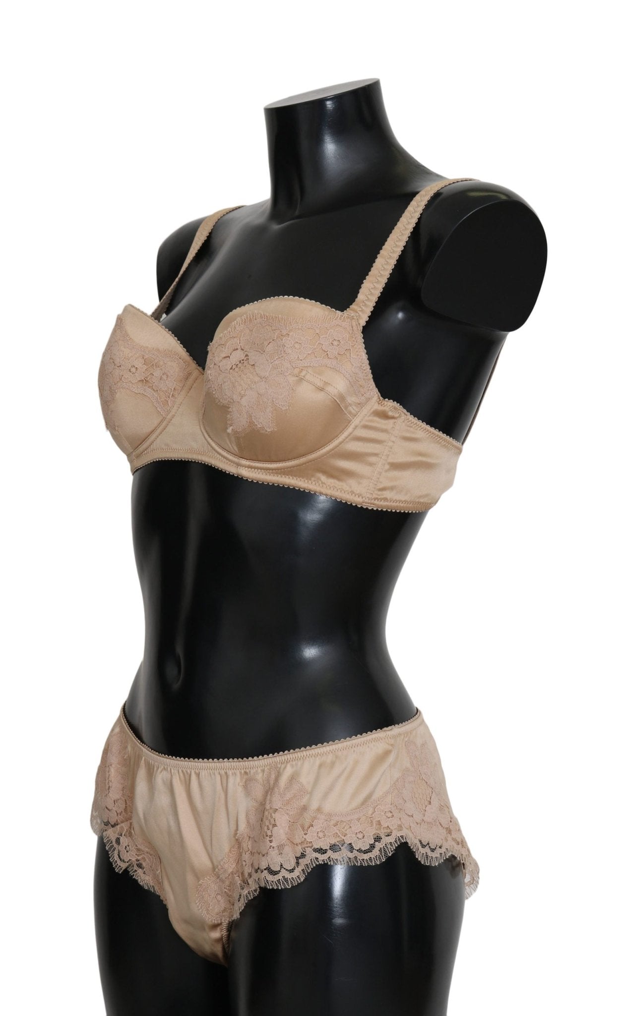 Beige Silk Floral Stretch Underwear - coffeewithmee2Dolce & GabbanaP1594S