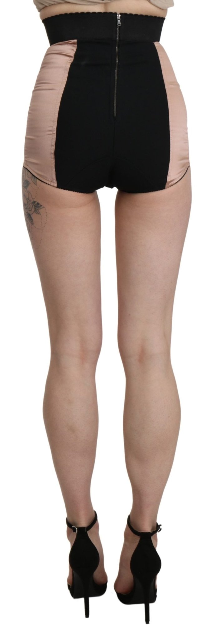 Beige Silk High Waist Mini Hot Pants Shorts - coffeewithmee2Dolce & GabbanaP3414S