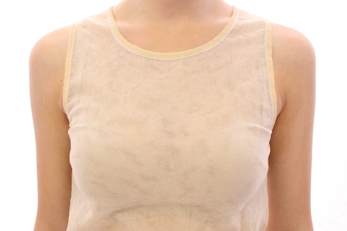 Beige Sleeveless Cotton Top Tank Blouse - coffeewithmee2Dolce & GabbanaP1263S