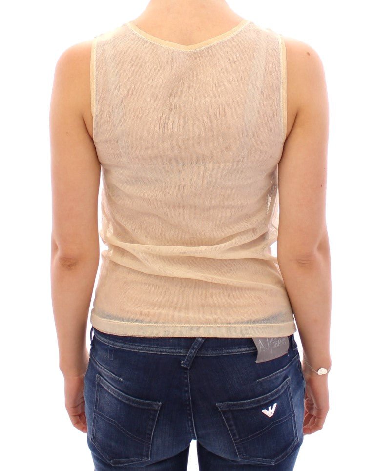Beige Sleeveless Cotton Top Tank Blouse - coffeewithmee2Dolce & GabbanaP1263S