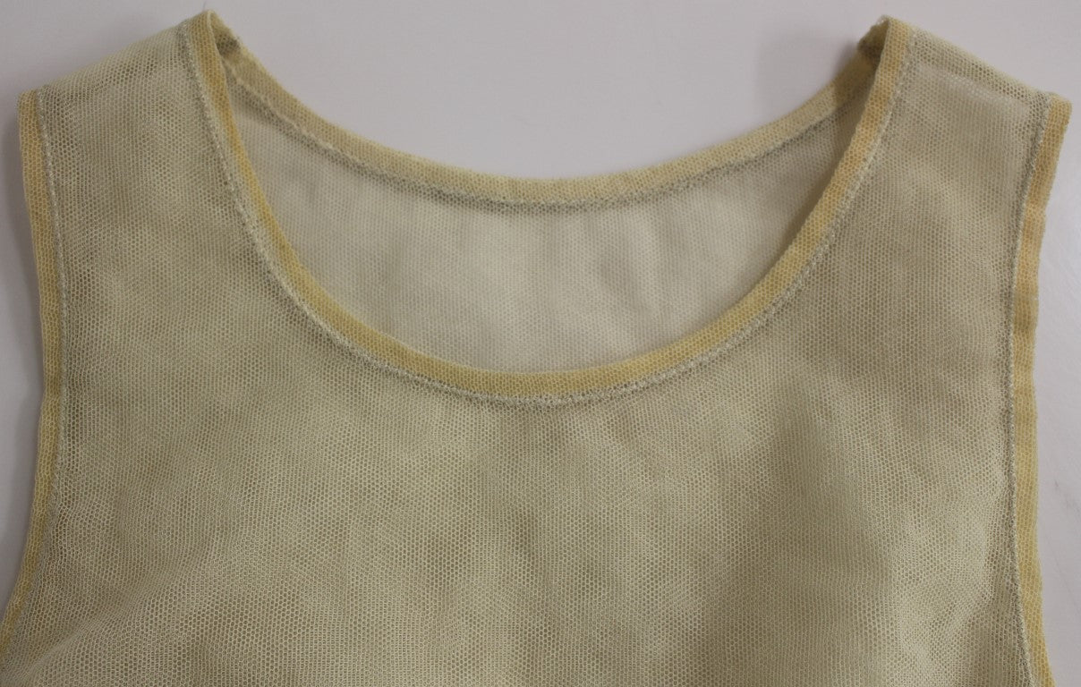 Beige Sleeveless Cotton Top Tank Blouse - coffeewithmee2Dolce & GabbanaP1263S