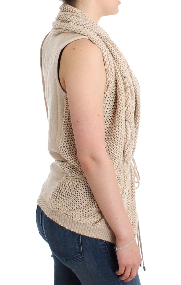 Beige sleeveless knitted cardigan - coffeewithmee2Costume NationalP0695S