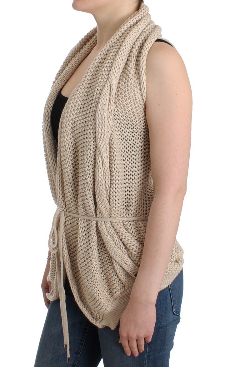 Beige sleeveless knitted cardigan - coffeewithmee2Costume NationalP0695S