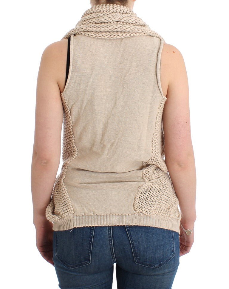 Beige sleeveless knitted cardigan - coffeewithmee2Costume NationalP0695S
