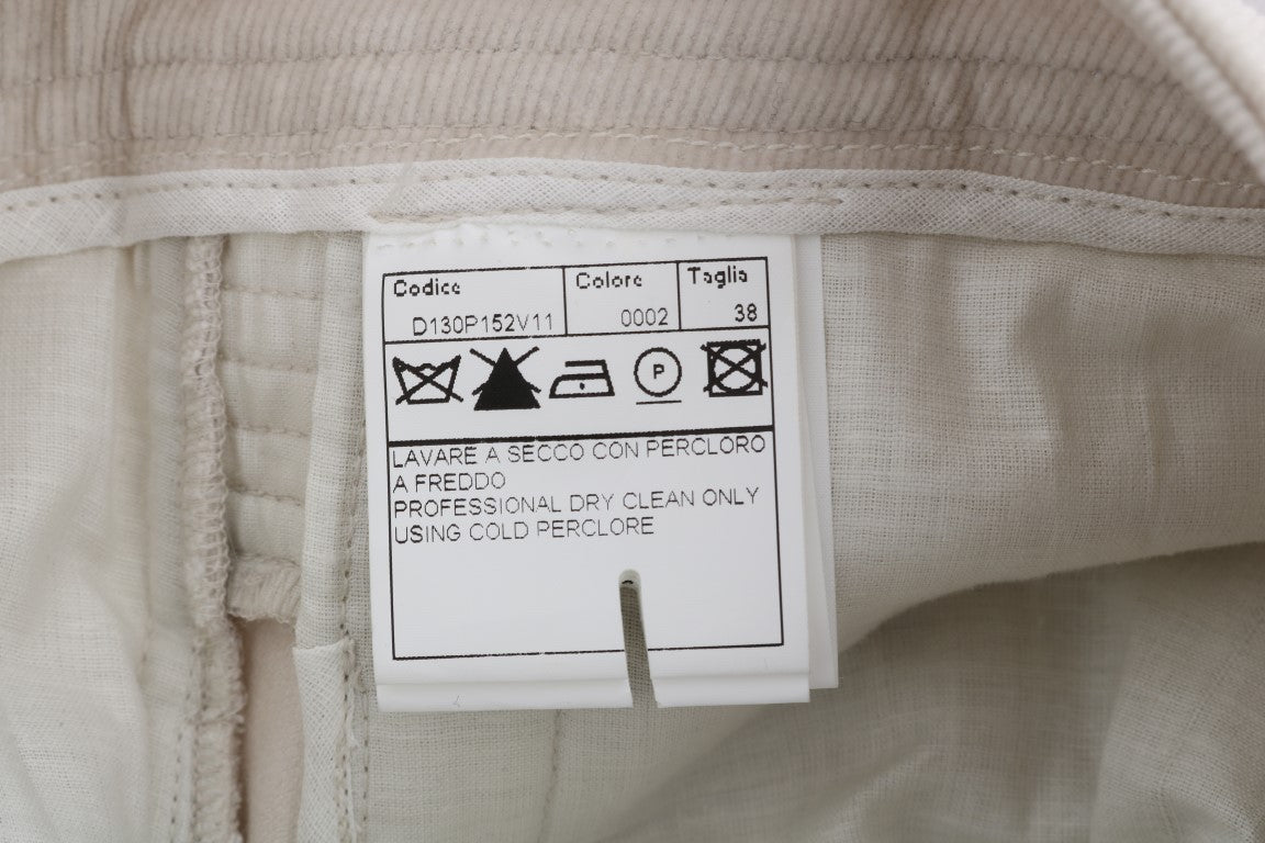 Beige Slim Jeans Corduroy Skinny Pants - coffeewithmee2Ermanno ScervinoP2169S