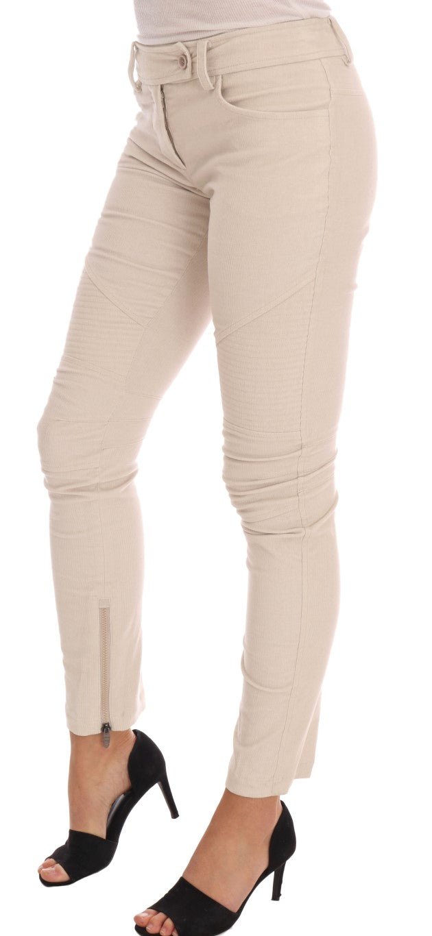 Beige Slim Jeans Corduroy Skinny Pants - coffeewithmee2Ermanno ScervinoP2169S