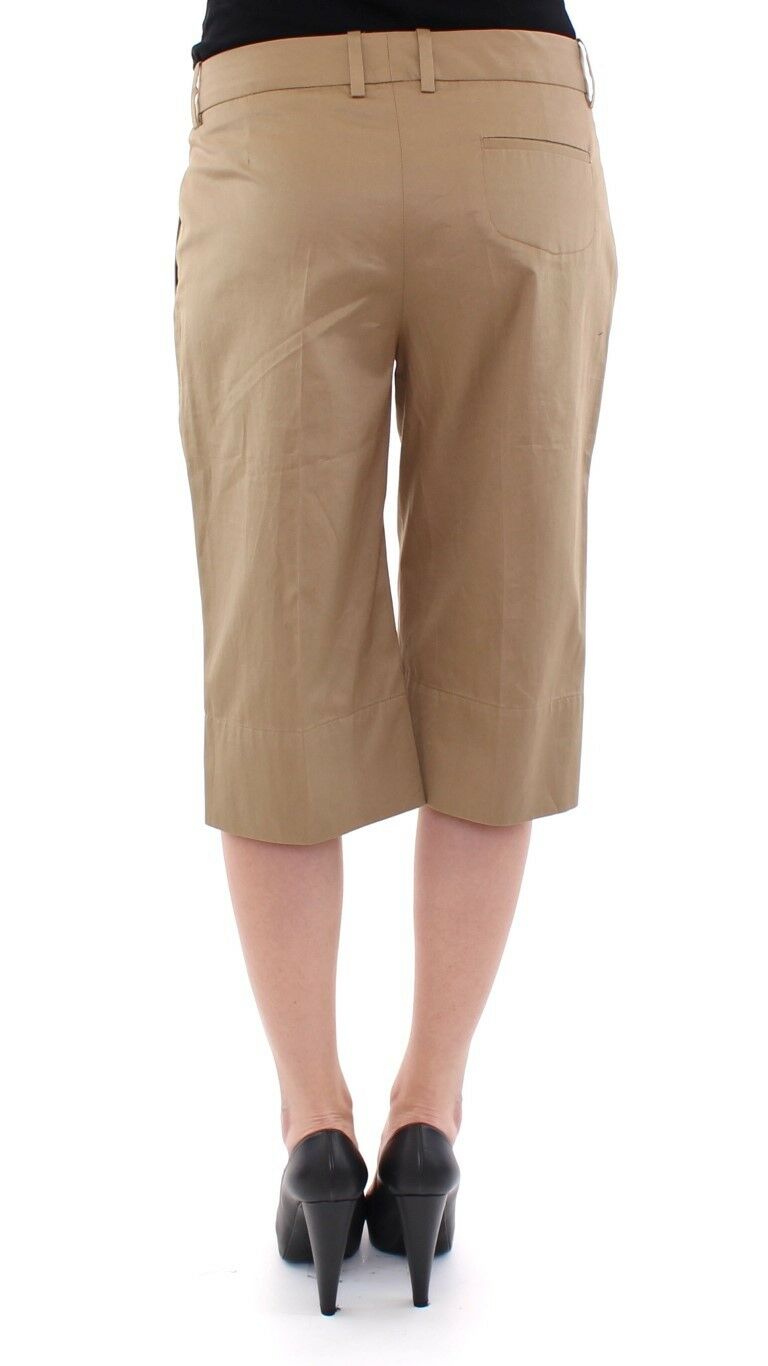 Beige Solid Cotton Shorts Pants - coffeewithmee2Dolce & GabbanaP3897S