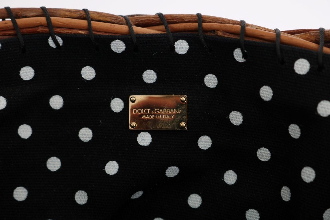 Beige Straw Snakeskin Pom Pom Crystal AGNESE Bag - coffeewithmee2Dolce & GabbanaP0043S