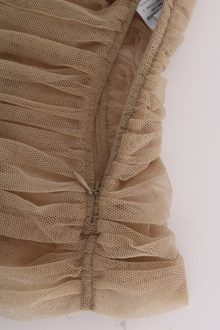 Beige Stretch Cotton Tank Top - coffeewithmee2Dolce & GabbanaP2154S