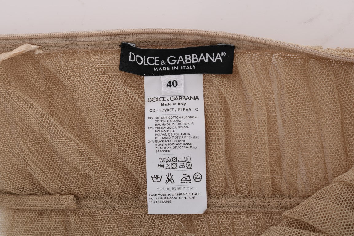 Beige Stretch Cotton Tank Top - coffeewithmee2Dolce & GabbanaP2154S