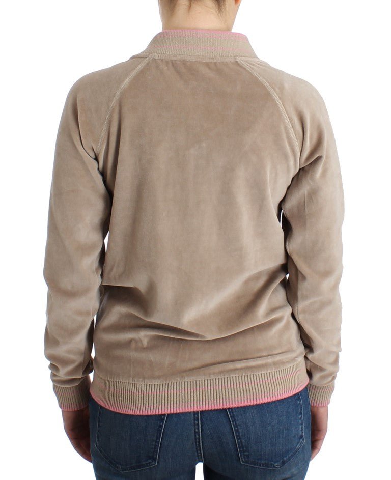 Beige velvet zipup sweater - coffeewithmee2CavalliP0575S