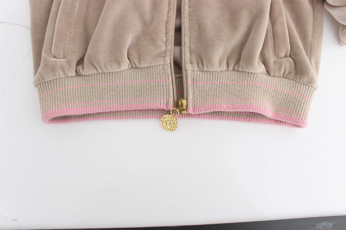 Beige velvet zipup sweater - coffeewithmee2CavalliP0575S