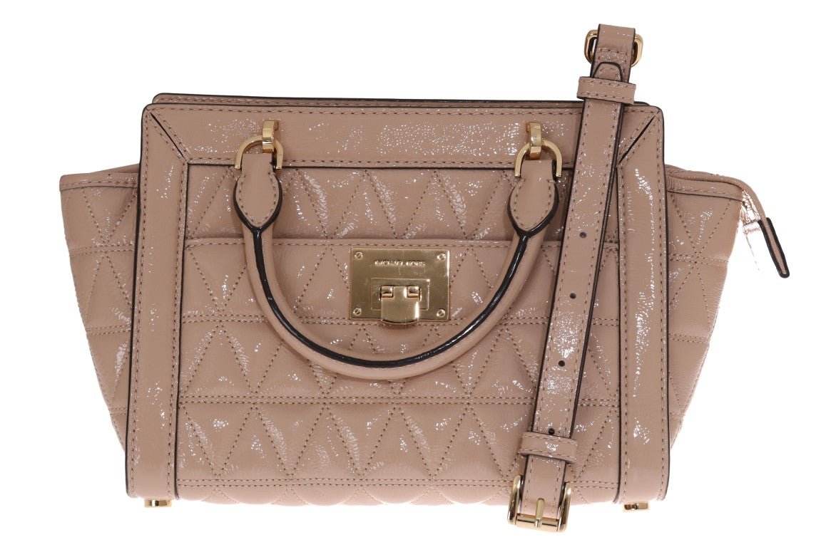 Beige VIVIANNE Patent Messenger Bag - coffeewithmee2Michael KorsP0049S