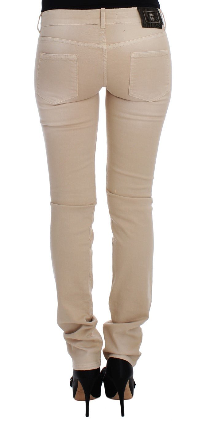 Beige Wash Slim Fit Cotton Stretch Jeans - coffeewithmee2CavalliP0894S