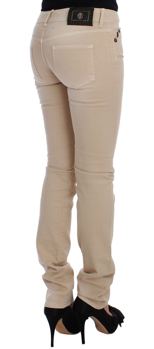 Beige Wash Slim Fit Cotton Stretch Jeans - coffeewithmee2CavalliP0894S