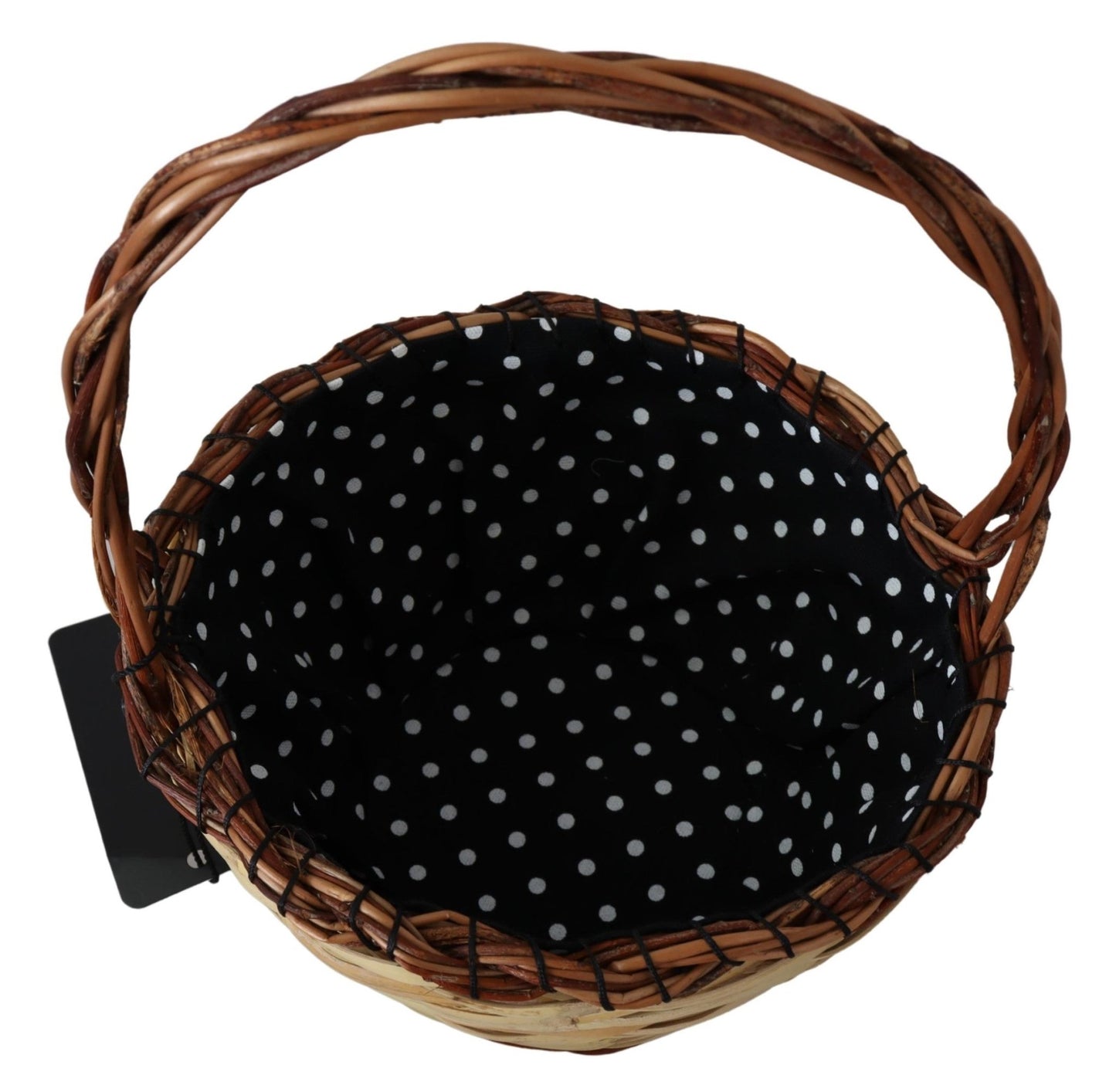 Beige Wood Wicker Rattan Basket Tote Bag - coffeewithmee2Dolce & GabbanaP0319S