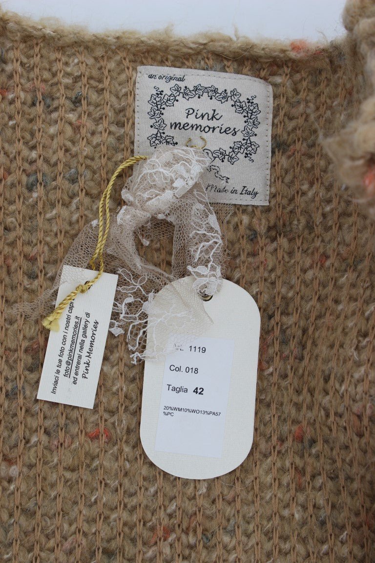Beige Wool Blend Cape Sweater - coffeewithmee2PINK MEMORIESP1124S