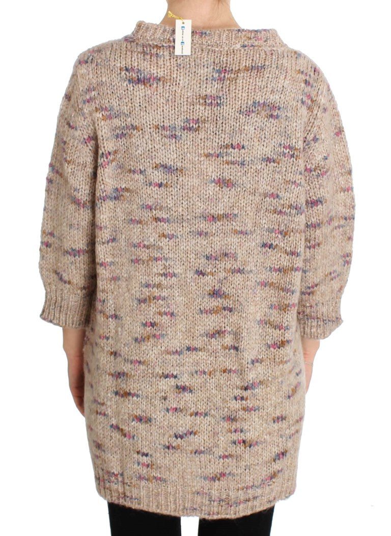 Beige Wool Blend Knitted Oversize Sweater - coffeewithmee2PINK MEMORIESP1119S