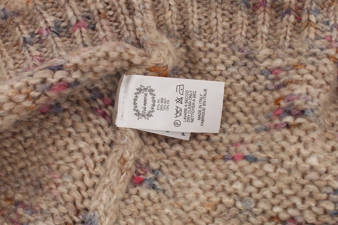 Beige Wool Blend Knitted Oversize Sweater - coffeewithmee2PINK MEMORIESP1119S