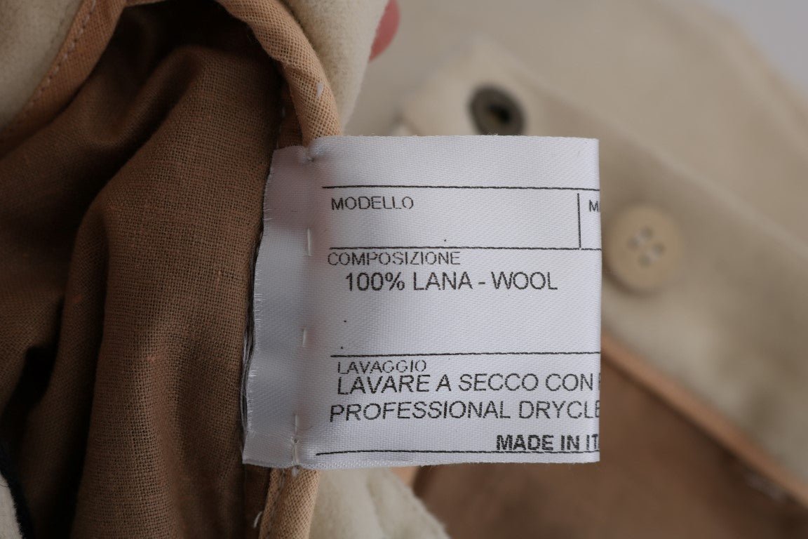 Beige Wool Cropped Regular Fit Pants - coffeewithmee2Ermanno ScervinoP1952S