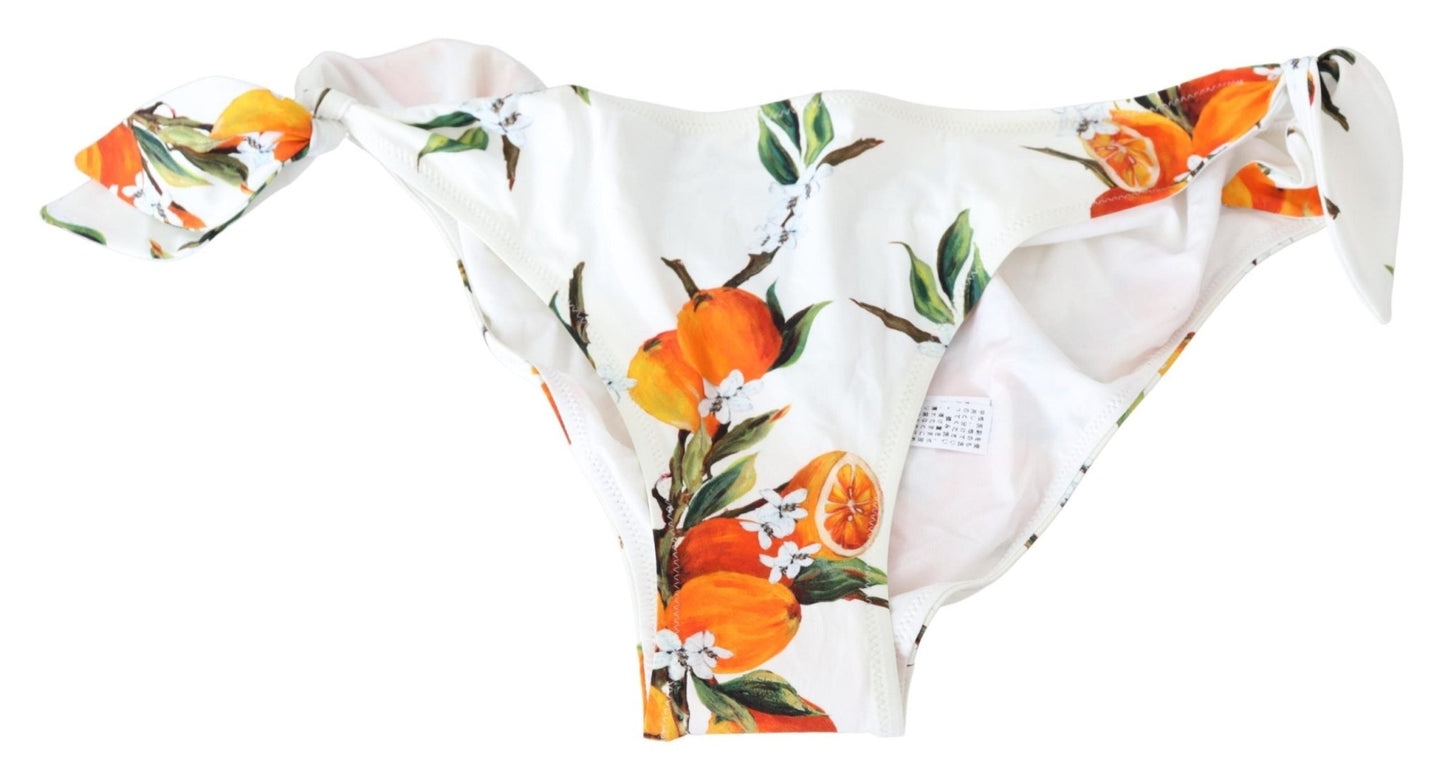 Bikini Bottom White Orange Print Swimsuit Beachwear - coffeewithmee2Dolce & GabbanaP3933S