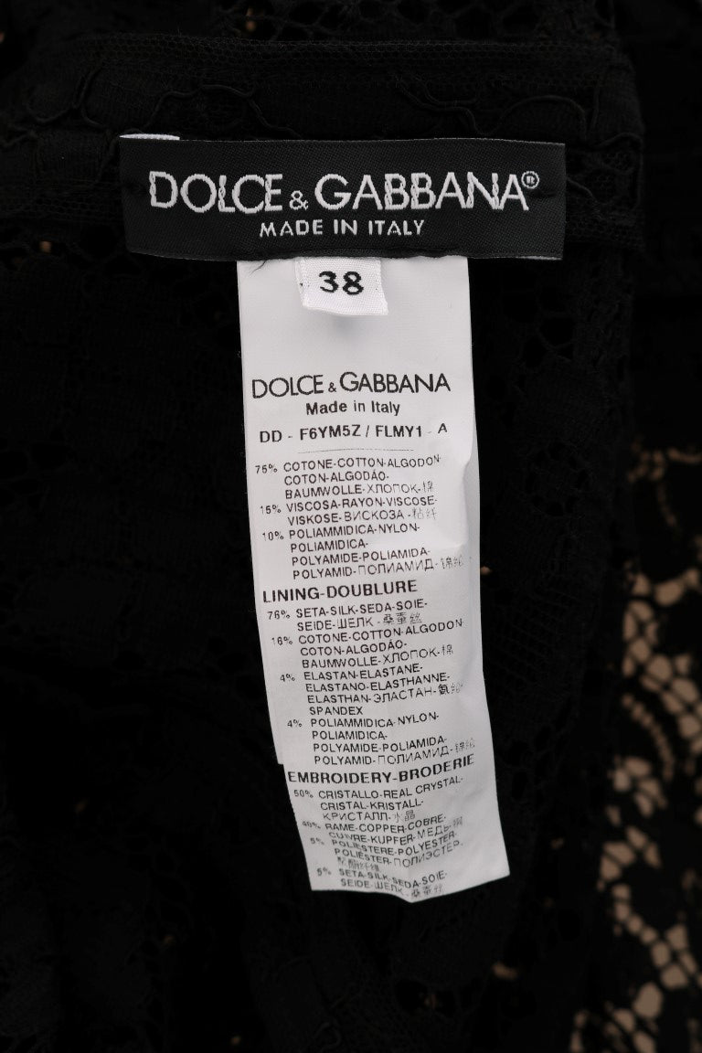 Black A-line Taormina Lace Crystal Dress - coffeewithmee2Dolce & GabbanaP1311S