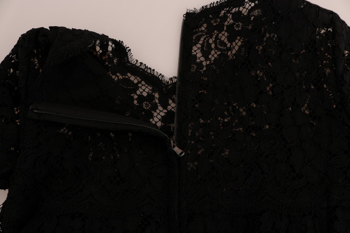 Black A-line Taormina Lace Crystal Dress - coffeewithmee2Dolce & GabbanaP1311S