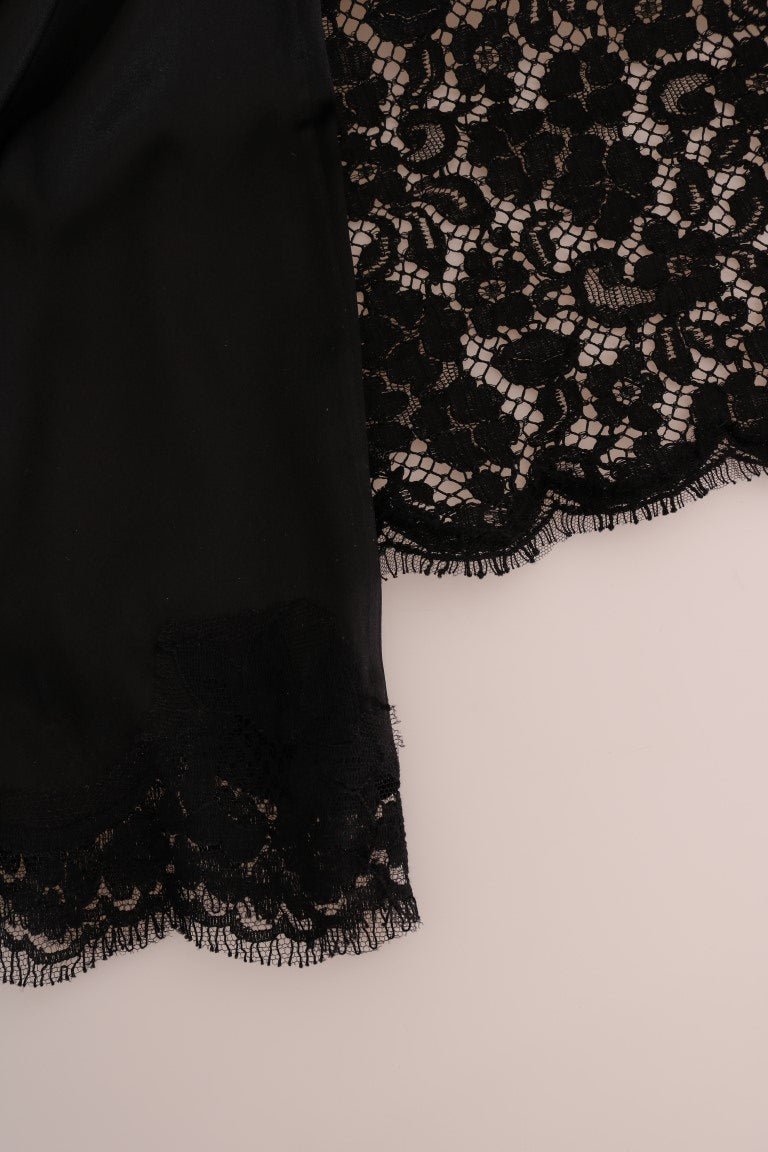 Black A-line Taormina Lace Crystal Dress - coffeewithmee2Dolce & GabbanaP1311S