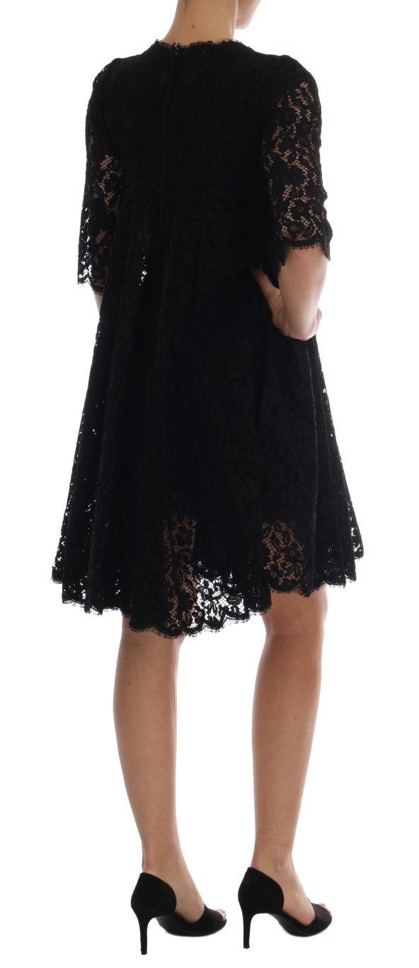 Black A-line Taormina Lace Crystal Dress - coffeewithmee2Dolce & GabbanaP1311S