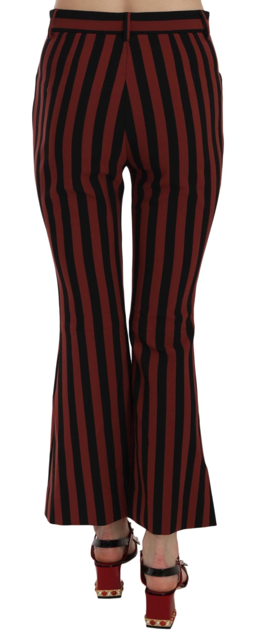 Black Amaranth Stripe Cropped Flared Pants - coffeewithmee2Dolce & GabbanaP2390S