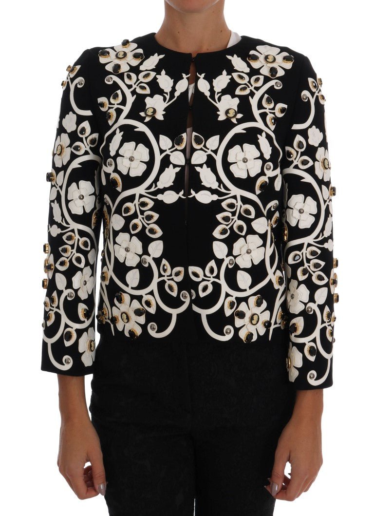 Black Baroque Floral Crystal Jacket - coffeewithmee2Dolce & GabbanaP2065S