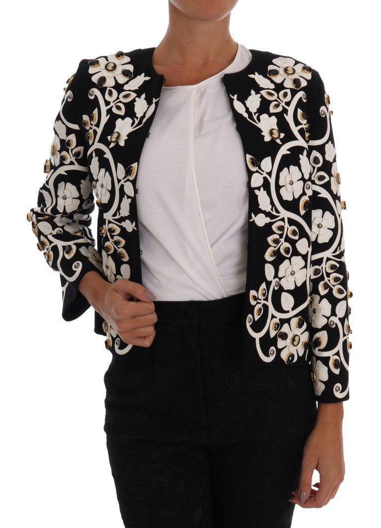 Black Baroque Floral Crystal Jacket - coffeewithmee2Dolce & GabbanaP2065S