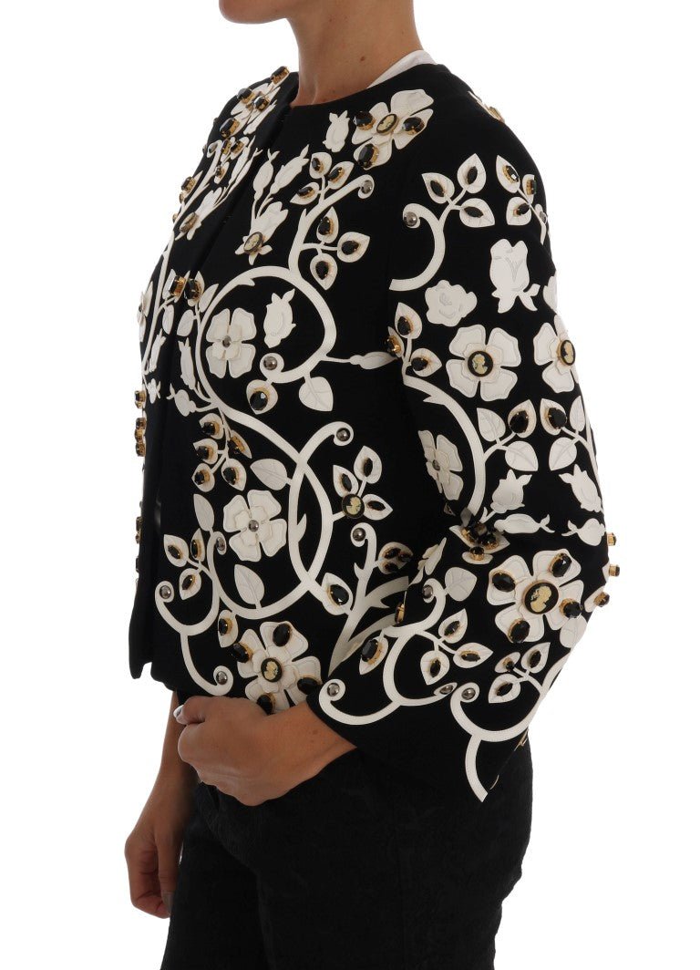 Black Baroque Floral Crystal Jacket - coffeewithmee2Dolce & GabbanaP2065S