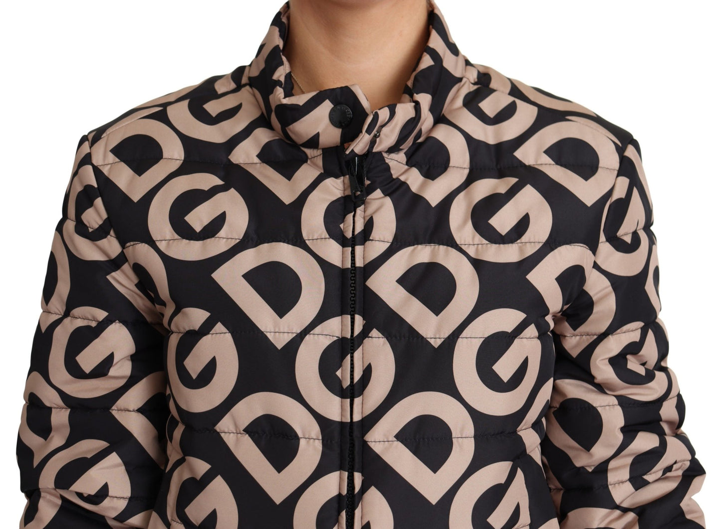 Black Beige DG Mania Quilted Logo Puffer Jacket - coffeewithmee2Dolce & GabbanaP3818S